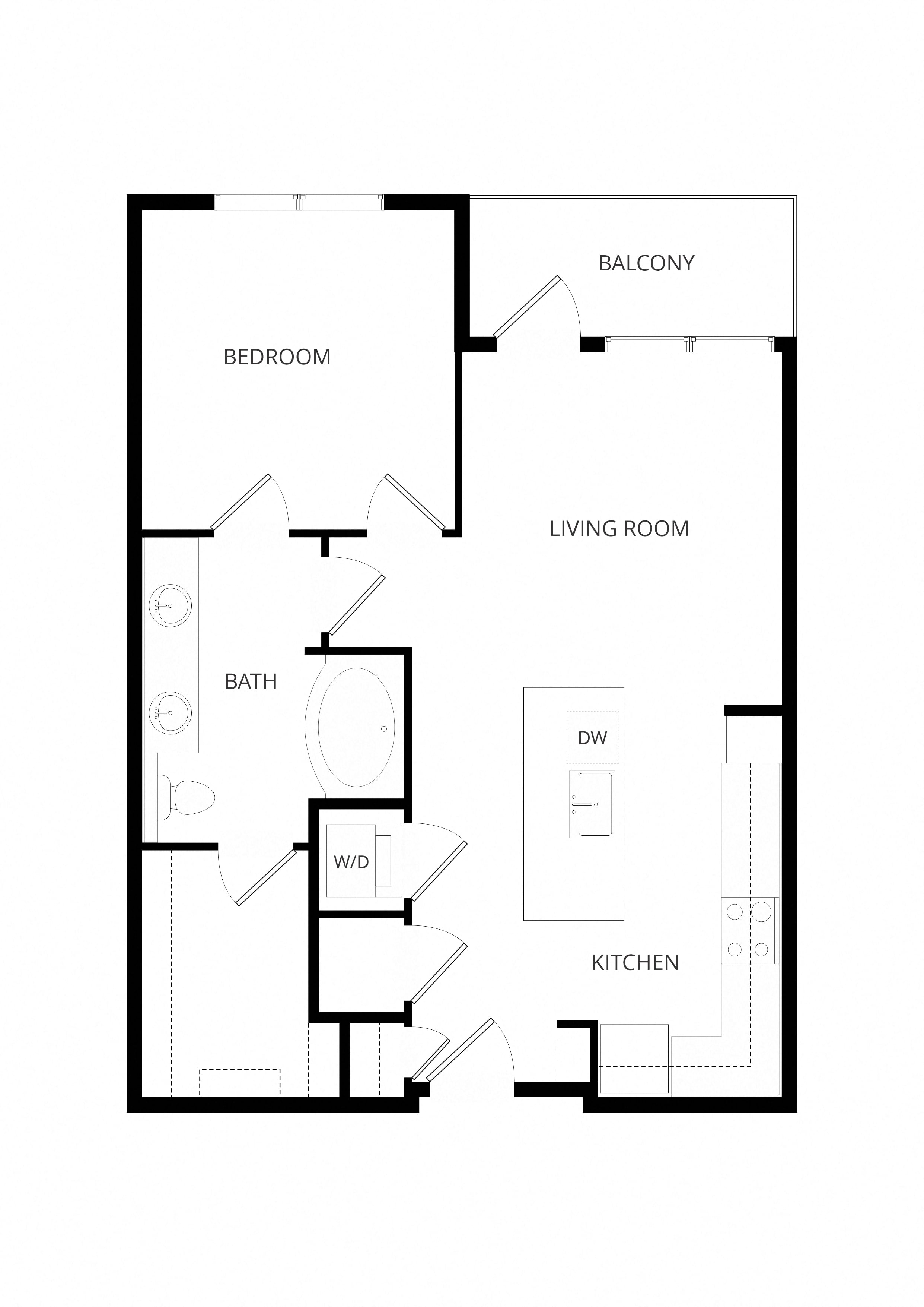 1x1 A1 floor plan